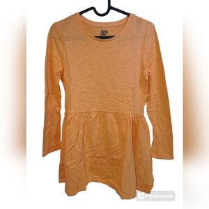 Spotted Zebra Girl's Long Sleeve Casual Dress Solid Orange X-Large